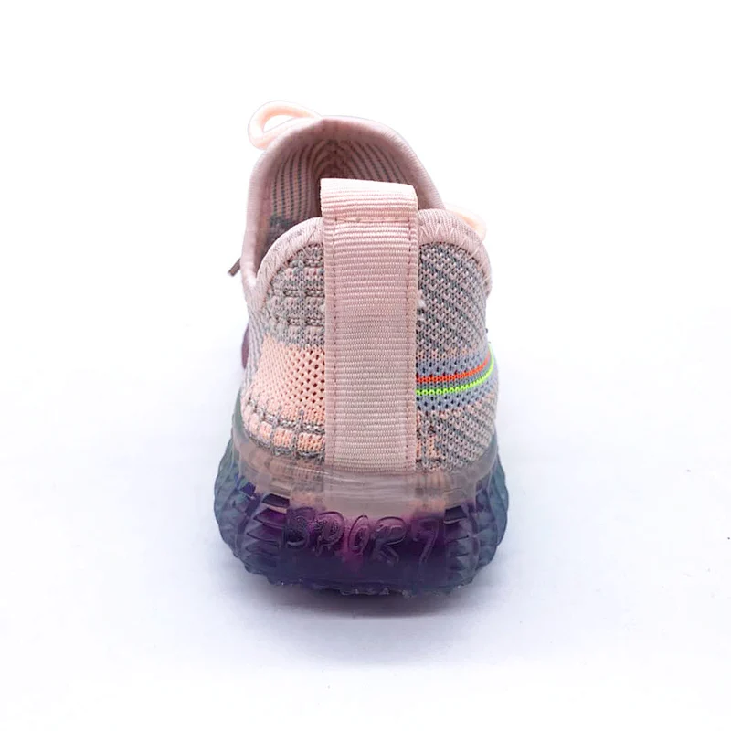 Breathable Fly Knitted Style children Footwear Injection Sports Running Sneaker Shoes