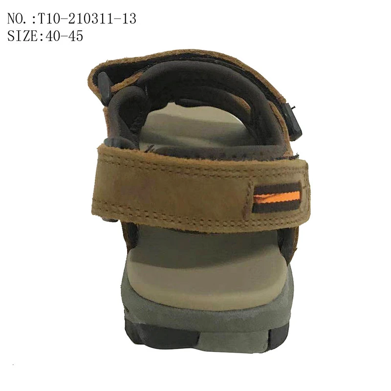 New Brown Color Slides Sandals Men Outdoor Beach Slippers Leather Sandals