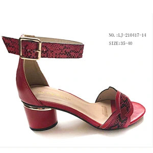 Women Heels Wholesale Sandals Chunky Summer Strappy  wedge heeled Sandals custom shoes