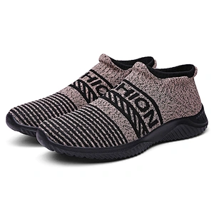 men's casual shoes Hot Sale Fashion slip on flats Sneakers fly knitted Breathable Sports Shoes For Men