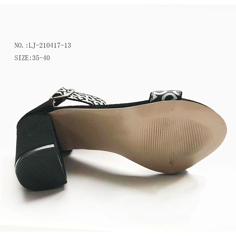 Custom black Color wedge ladies high Heels shoes chunky heel sandals custom shoes