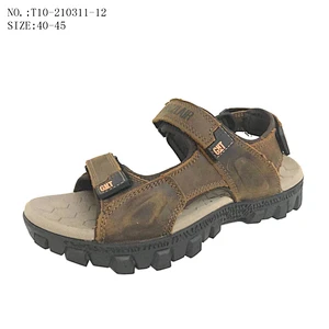New Design Summer Men Strap Slide Outdoor Beach Slippers Leather Sandals