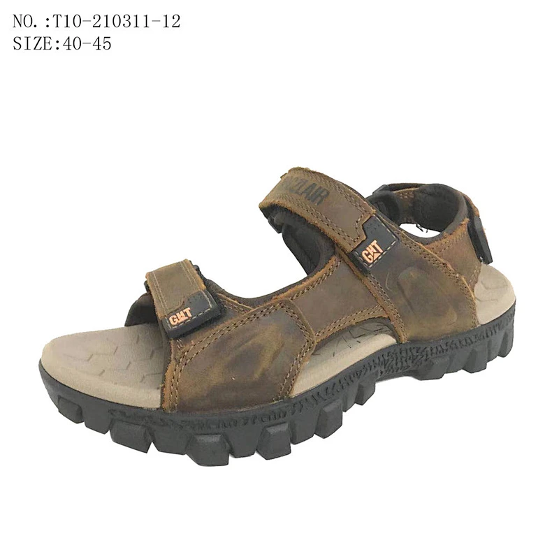 New Design Summer Men Strap Slide Outdoor Beach Slippers Leather Sandals