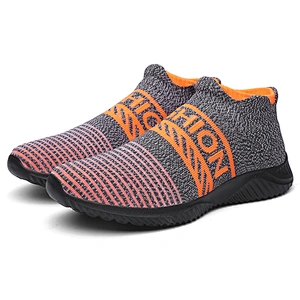 men's casual shoes Hot Sale Fashion slip on flats Sneakers fly knitted Breathable Sports Shoes For Men