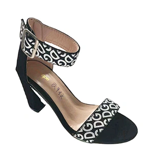 Custom black Color wedge ladies high Heels shoes chunky heel sandals custom shoes