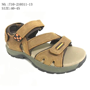 New Brown Color Slides Sandals Men Outdoor Beach Slippers Leather Sandals