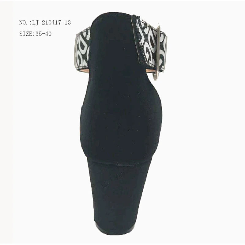 Custom black Color wedge ladies high Heels shoes chunky heel sandals custom shoes