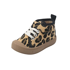 Fashion leopard casual baby canvas trendy shoes walking style shoes