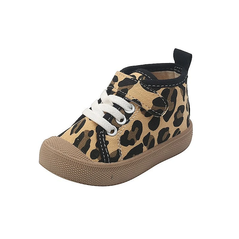 Fashion leopard casual baby canvas trendy shoes walking style shoes