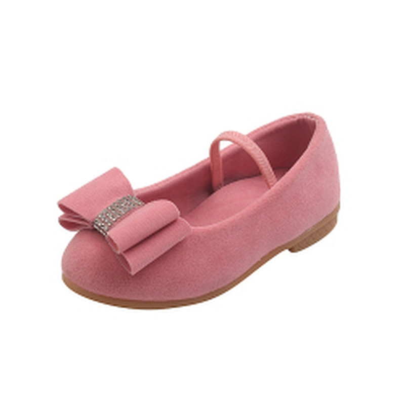 Hot style girl flat dress shoes children leather princess shoes