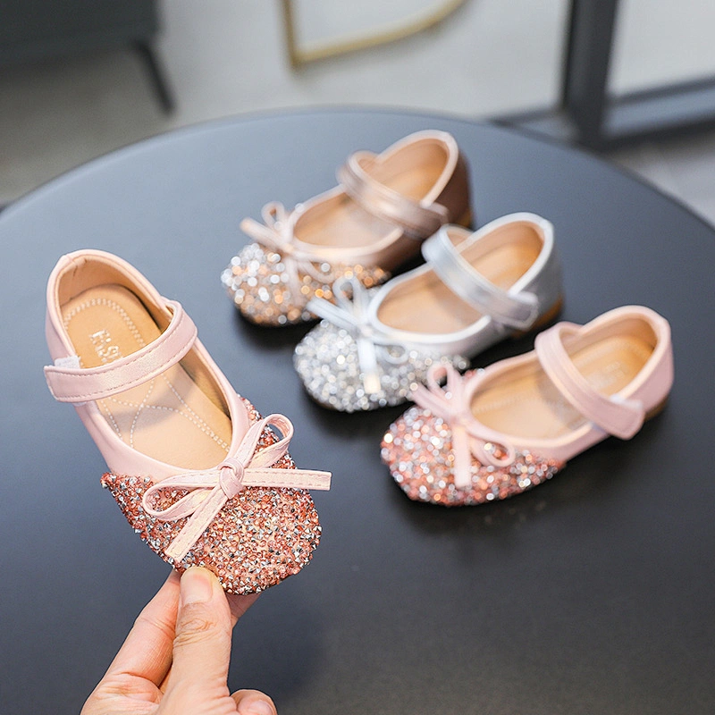 Girl Princess Shoes Children Crystal durable Single Shoes Party Dress Shoes