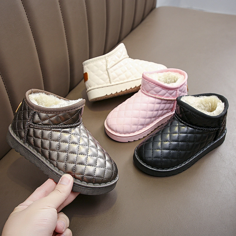 Winter casual fluffy warm children snow boots for kids