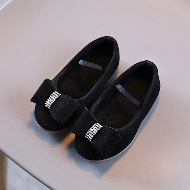 Hot style girl flat dress shoes children leather princess shoes