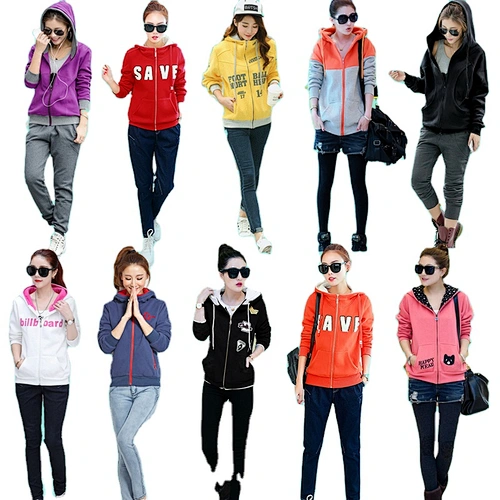 Mix design mix color women clothes fashion zipper hoodie stock