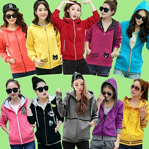 Mix design mix color women clothes fashion zipper hoodie stock