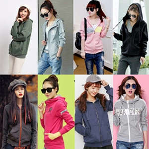 Mix design mix color women clothes fashion zipper hoodie stock