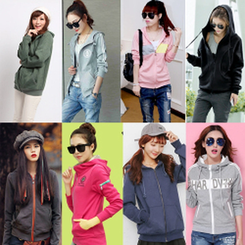 Mix design mix color women clothes fashion zipper hoodie stock