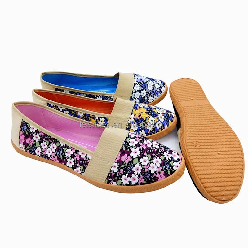 Cheap latest design lady flat shoes casual shoes canvas shoes