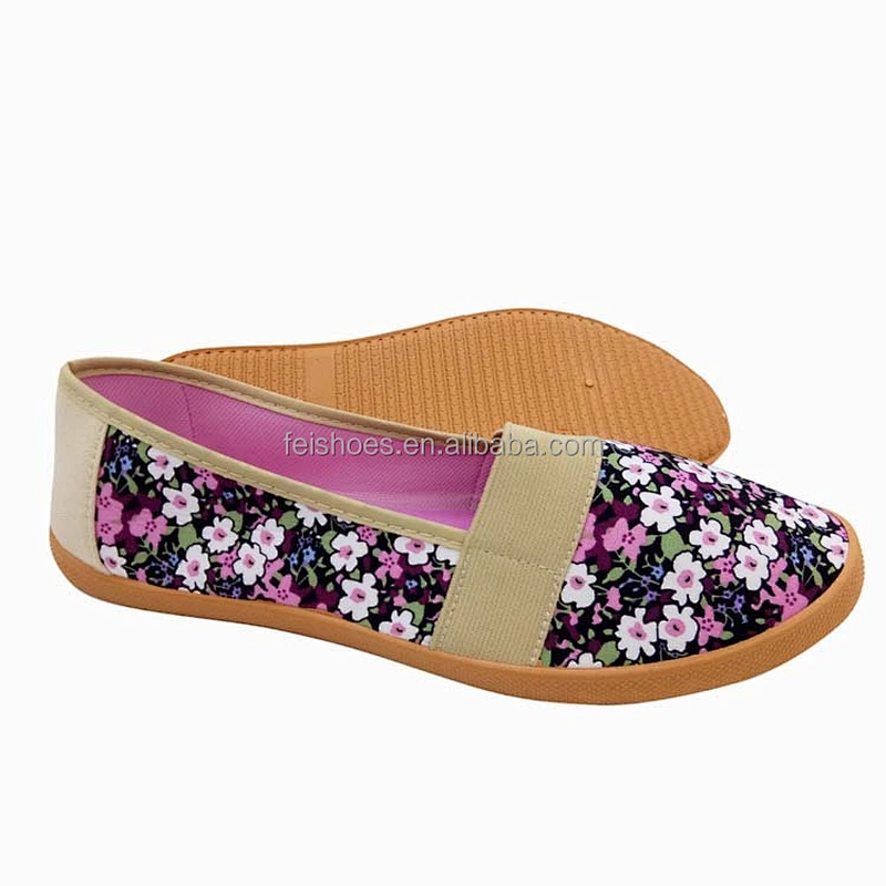 Cheap latest design lady flat shoes casual shoes canvas shoes