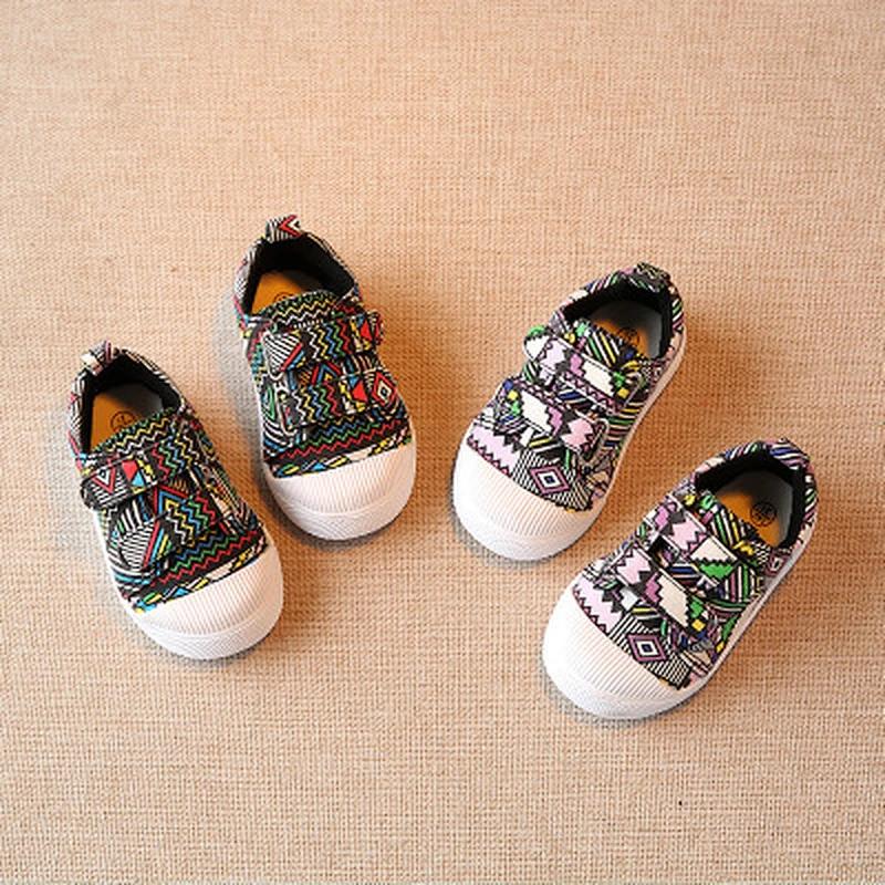 Factory OEM New magic tape children's casual shoes canvas trendy shoes
