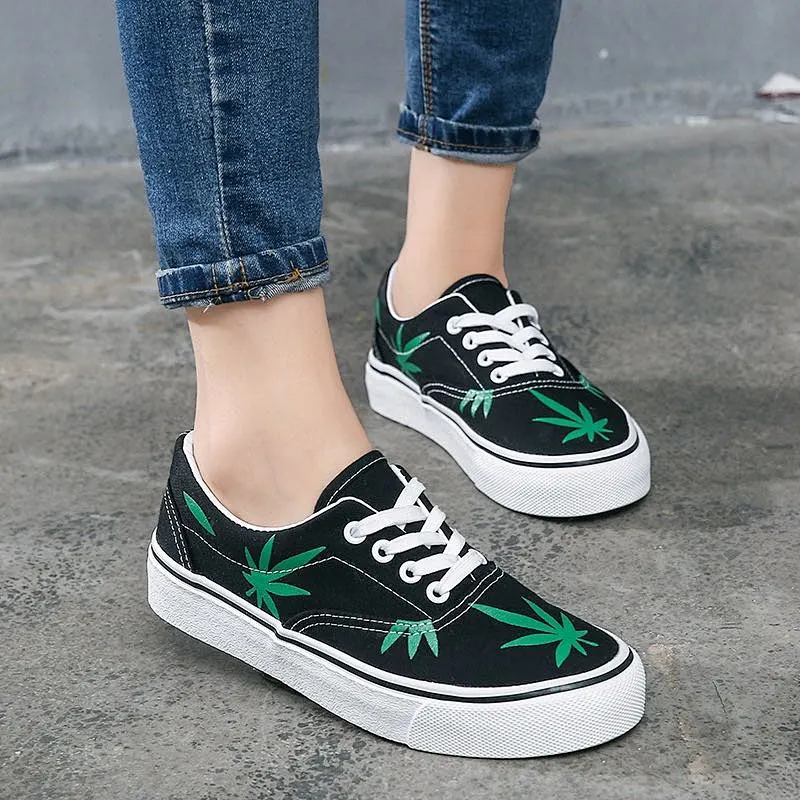 Women Canvas Shoes Freehand Sketching canvas trendy shoes Simple School Casual shoes
