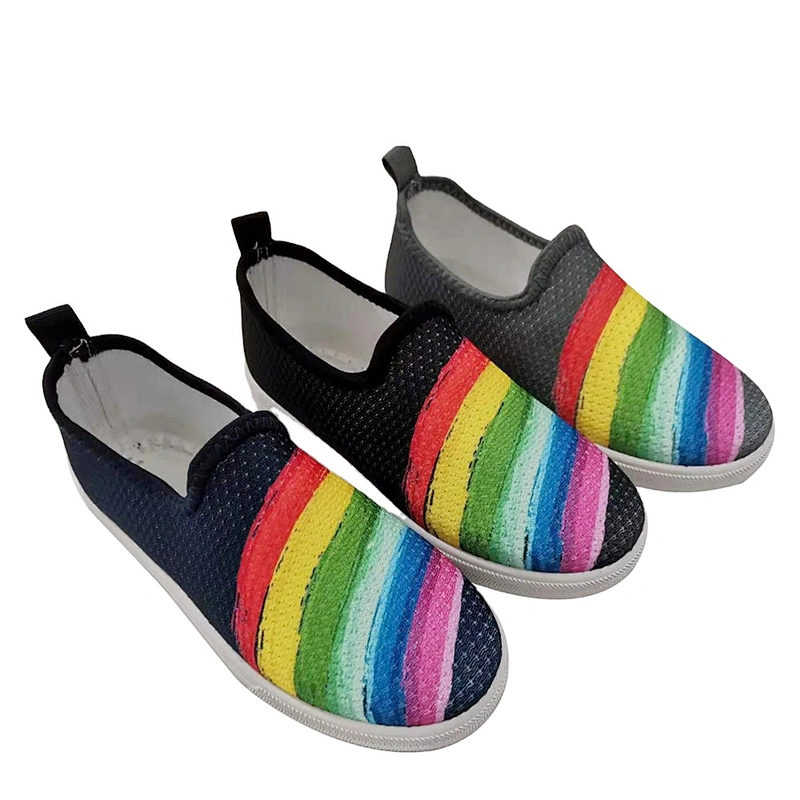Factory OEM cheap Customize Classic Fashion Style Children Injection Slip on Loafers Shoes Footwear Casual Canvas Shoes