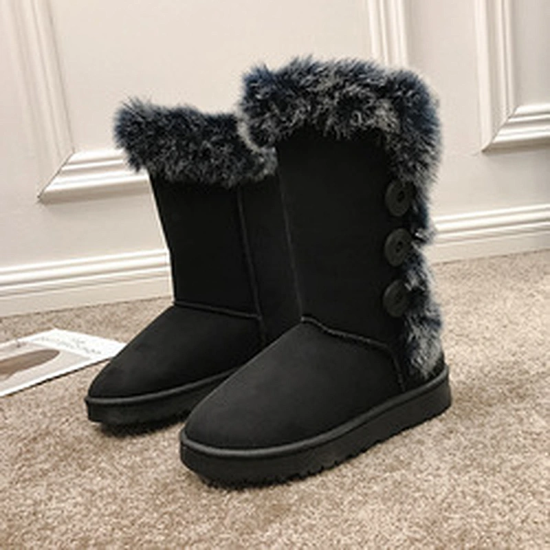 Winter Women Faux Fur High Boot Ladies Warm Snow Boots