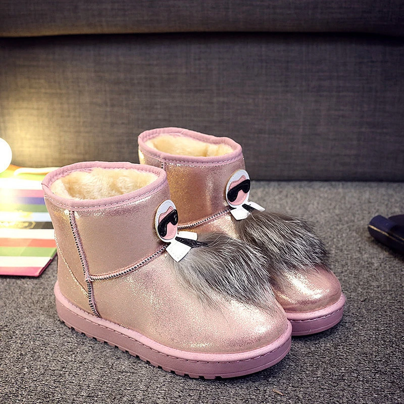 Ladies Warm Short Ankle Boots Women Winter Fur Snow Boots