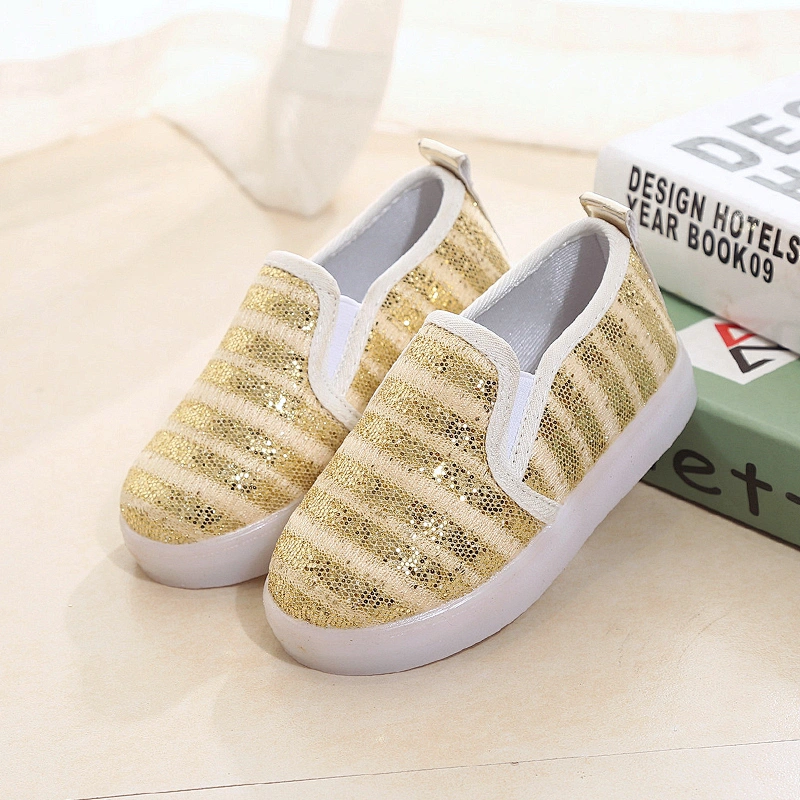 Casual Children loafers slip on canvas shoes with light sole for baby kids