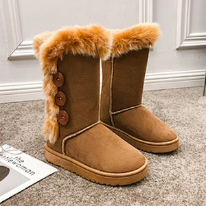 Winter Women Faux Fur High Boot Ladies Warm Snow Boots