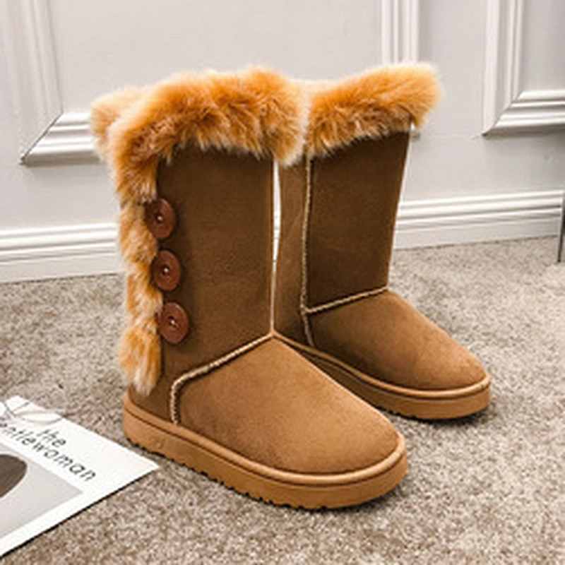 Winter Women Faux Fur High Boot Ladies Warm Snow Boots