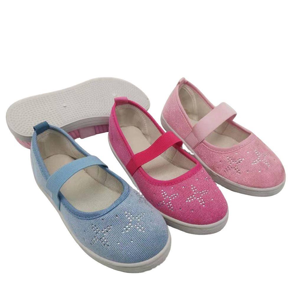 Factory OEM cheap Customize New Style Injection Girls Children Slip on Custom Flat Dance Casual Canvas Shoes