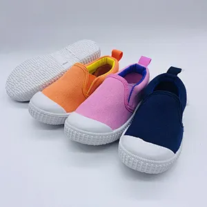 High quality fashion children slip on injection casual loafers canvas shoes