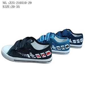 Factory OEM cheap Customize Three Colors Fashion Children School Shoes Students Casual Canvas Shoes with Magic Tape