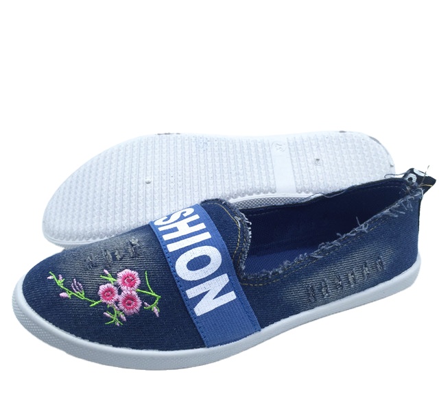 Customize Latest design lady jean injection shoes casual shoes canvas shoes