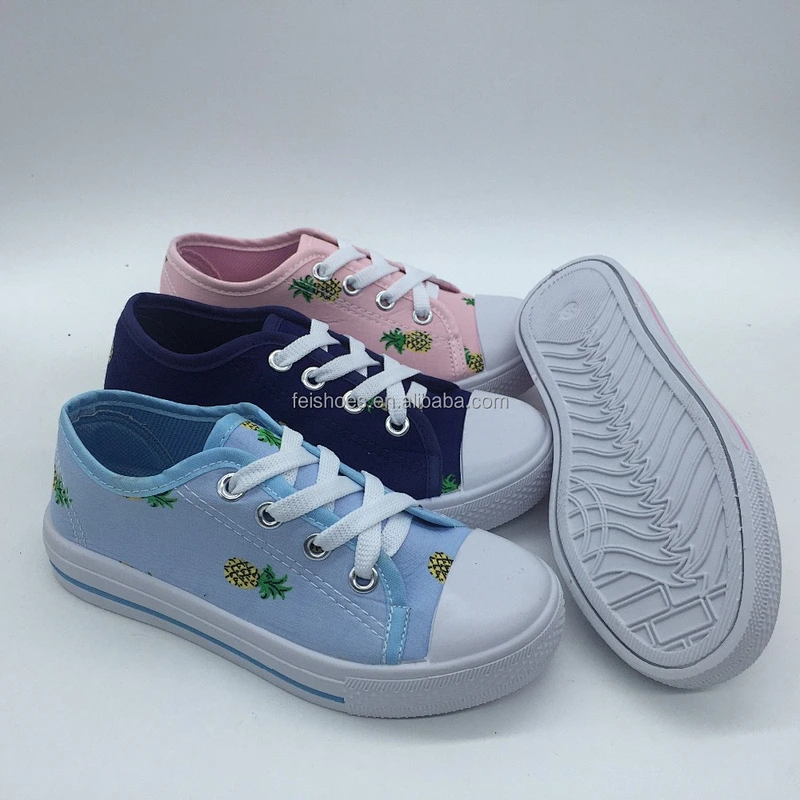 Injection women  children shoes girl school  flat canvas casual custom shoes