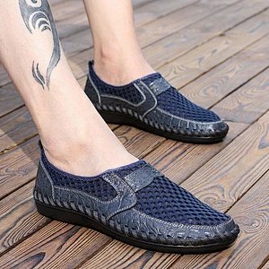 Plus Size Summer Men Slip on Mesh Casual Walking Shoes
