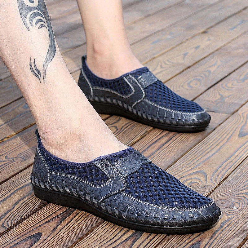 Plus Size Summer Men Slip on Mesh Casual Walking Shoes