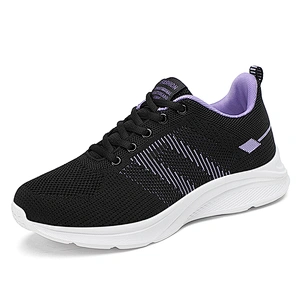 New Arrival Lace-up Women's sport Casual Shoes ladies fly knitted Running walking sneaker Shoes