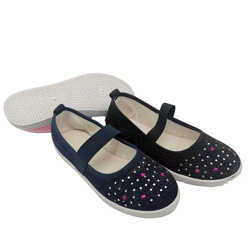 Factory OEM cheap Customize New Design Fashion Girls Children Injection Flat Dance Shoes Casual Canvas Shoes