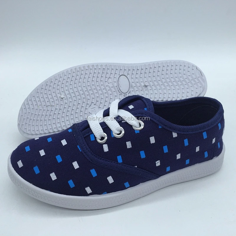 Fashion Custom kids injection sports canvas flat casual shoes
