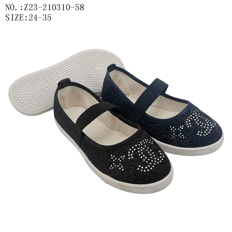 Factory OEM cheap Customize Cheap Price Fashion Girls Children Injection Flat Dance Shoes Casual Canvas Shoes