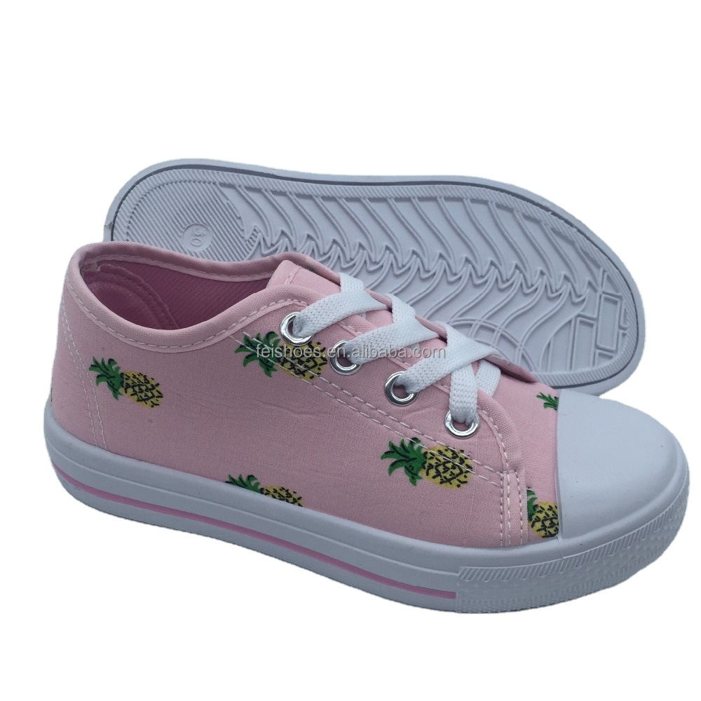 Injection women  children shoes girl school  flat canvas casual custom shoes