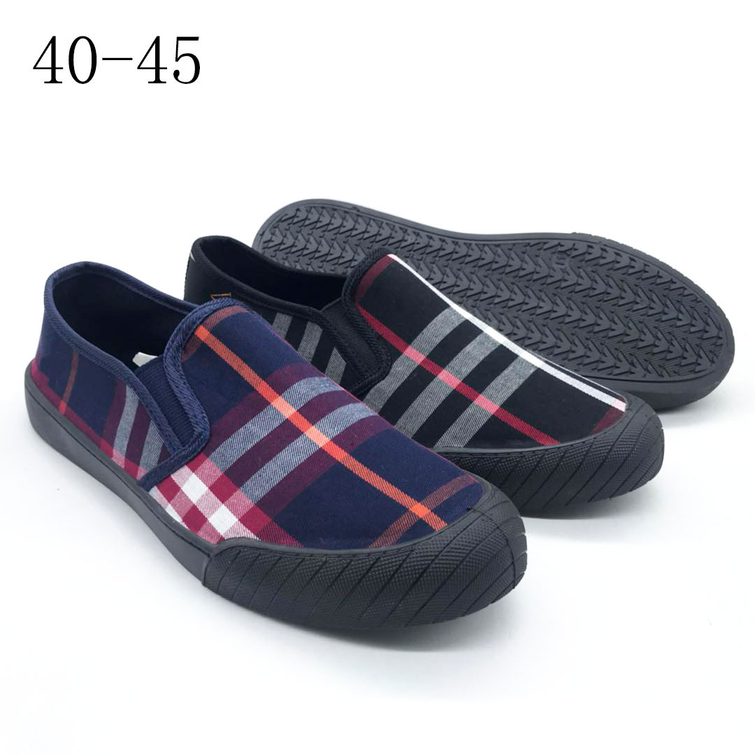Factory Price Fashion Men Flat Injection Canvas Casual Shoes with Customized