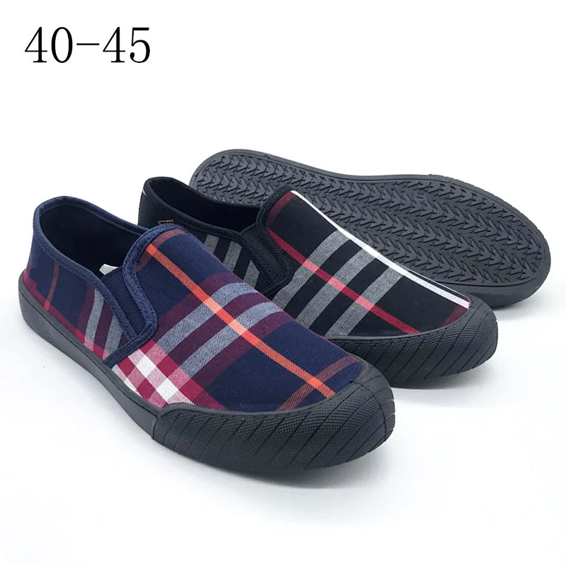 Factory Price Fashion Men Flat Injection Canvas Casual Shoes with Customized