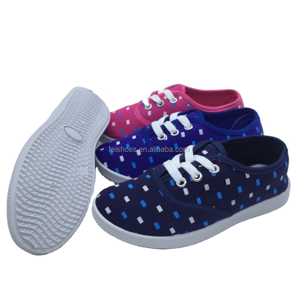 Fashion Custom kids injection sports canvas flat casual shoes