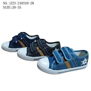 Factory OEM cheap Customize Three Colors Fashion Children School Shoes Students Casual Canvas Shoes with Magic Tape
