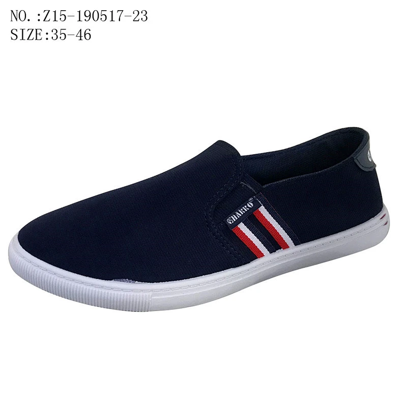 Customize Good quality injection men footwear casual slip on sports canvas Shoes