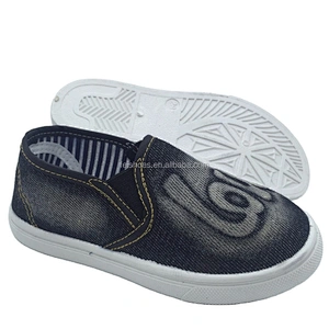 Fashion latest design children jeans casual flat canvas shoes