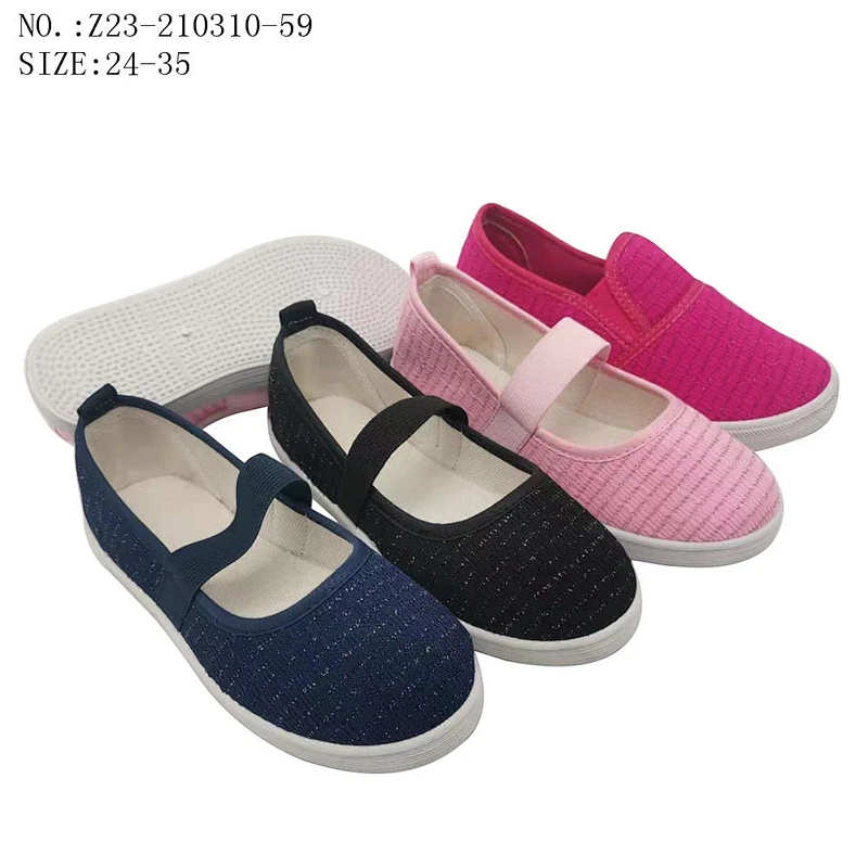 Factory OEM cheap Customize New Style Injection Girls Children Slip on Custom Flat Dance Casual Canvas Shoes